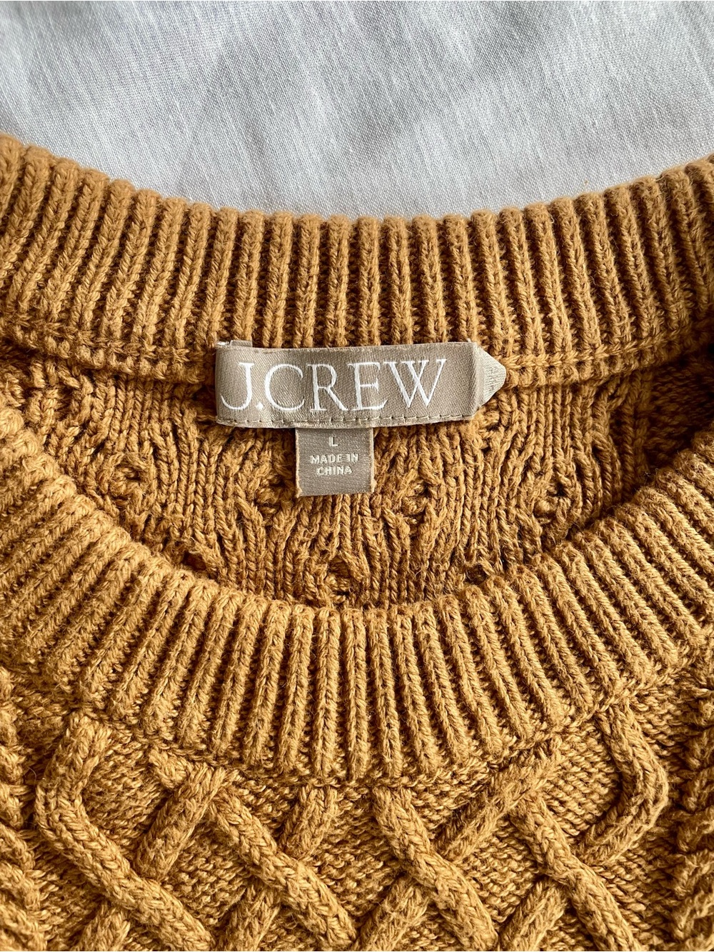 J Crew Cotton Camel Cable Knit Sweater - Picture 4 of 4